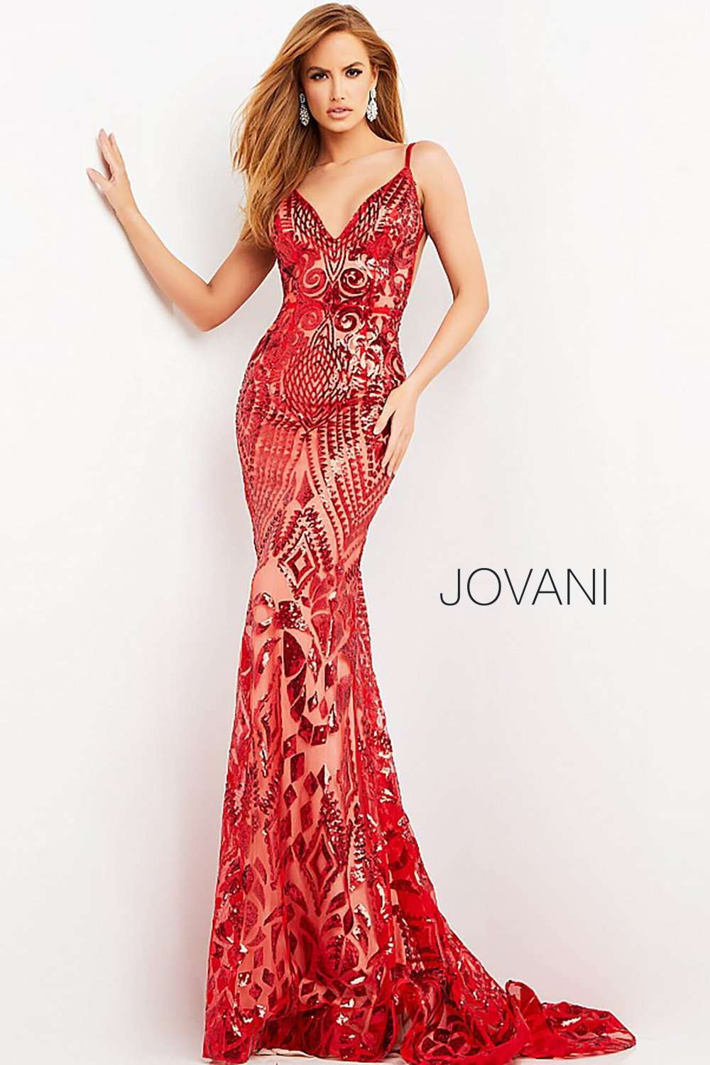 Sequin Sheath Evening Dress Jovani 06204