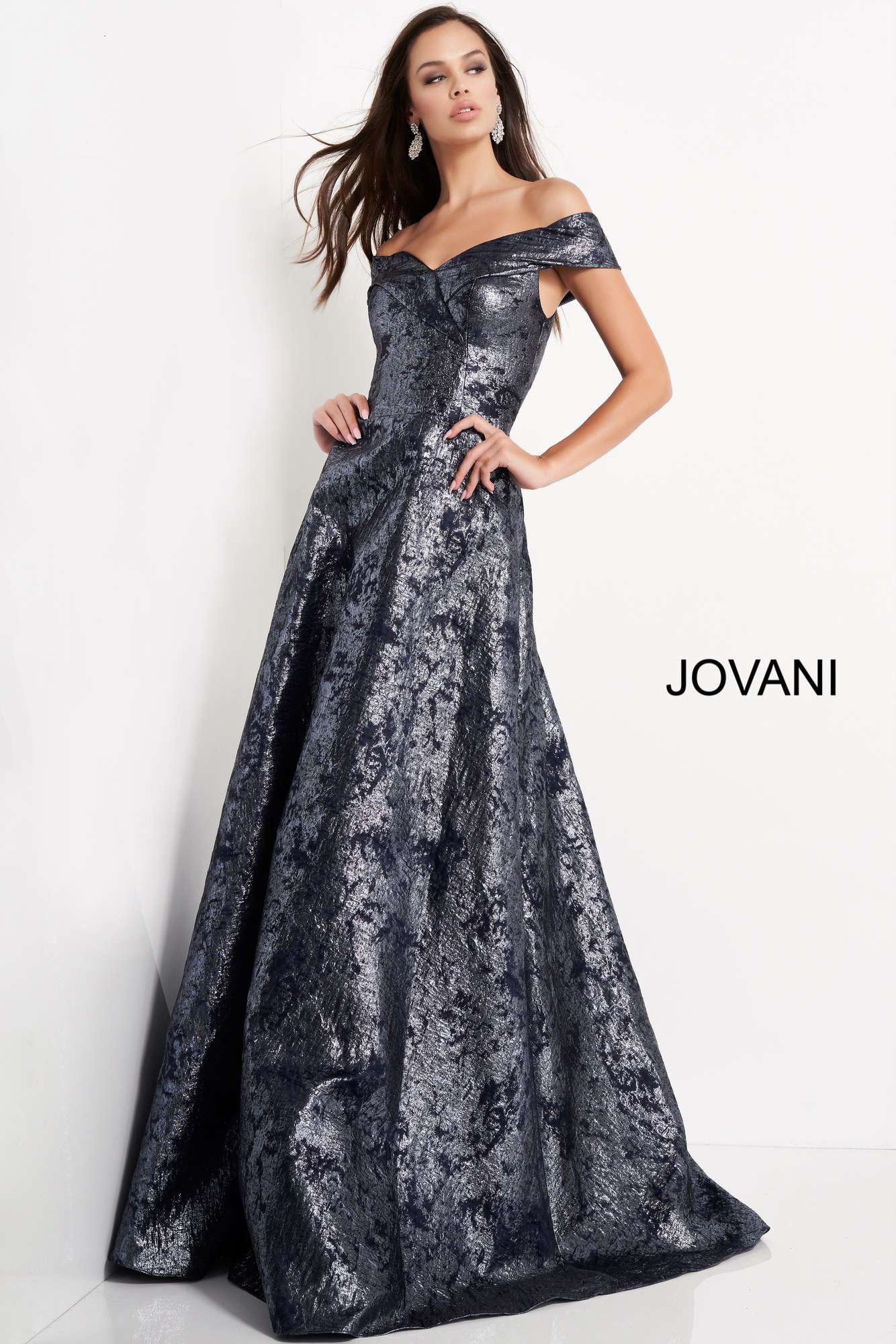 Jovani navy gown best sale