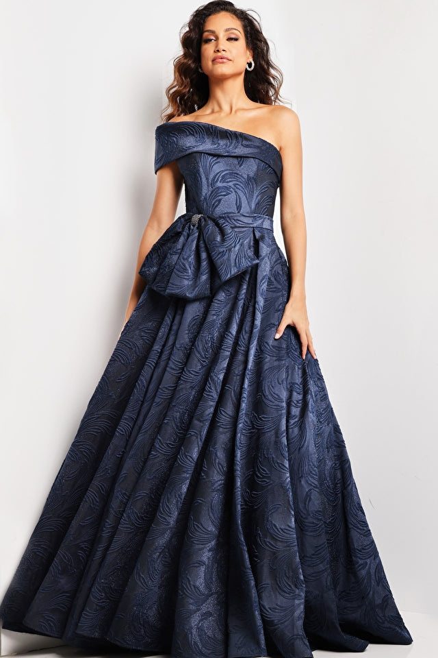 One Shoulder Navy Mother Of The Bride dress Jovani 26281 - Morvarieds