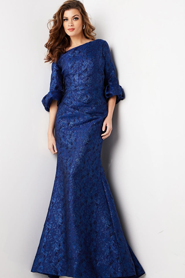 Off Shoulder Navy Mother Of The Groom Dress Jovani 38791 - Morvarieds