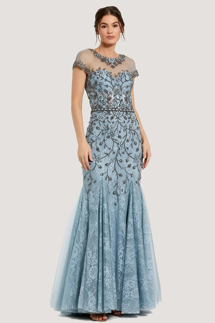 Sheer Top Embellished  Mermaid  Gown | Mac Duggal Dress 2239