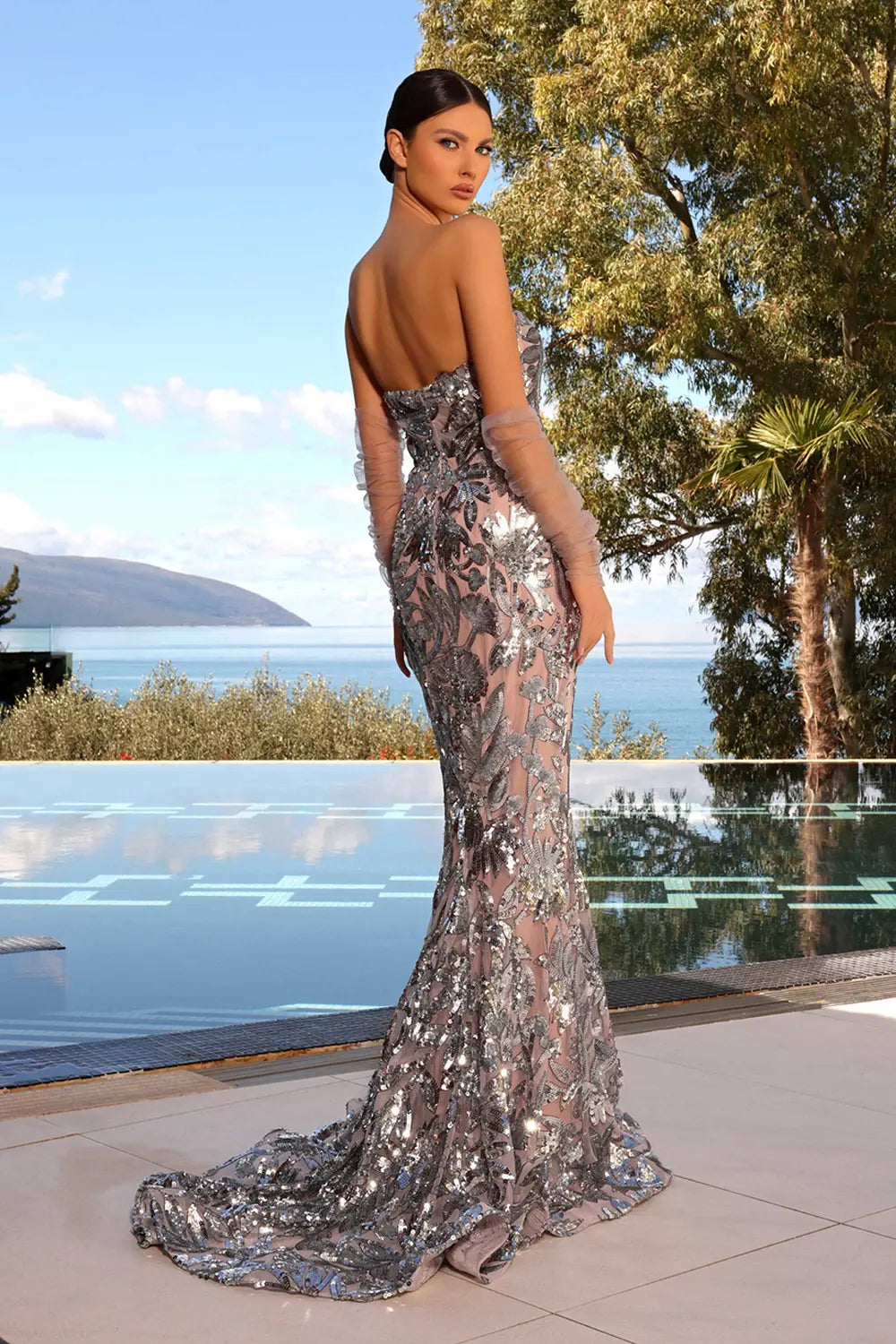 Low Back Spaghetti Strap Dress | Nicoletta Jadore  NC2014 - Morvarids