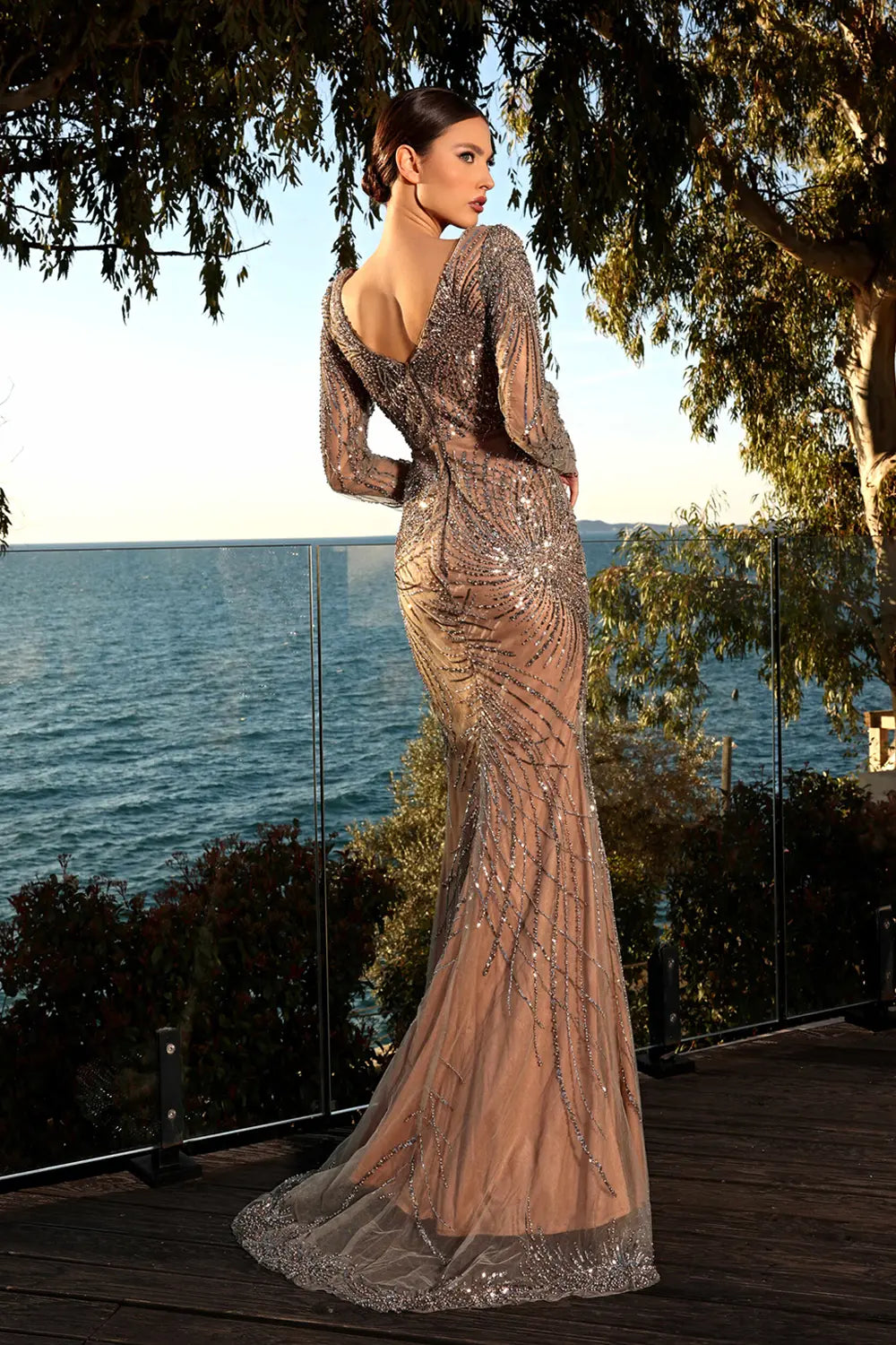 Elegant Sequin Gown | Nicoletta NC2008 - Morvarids - Brone Colour