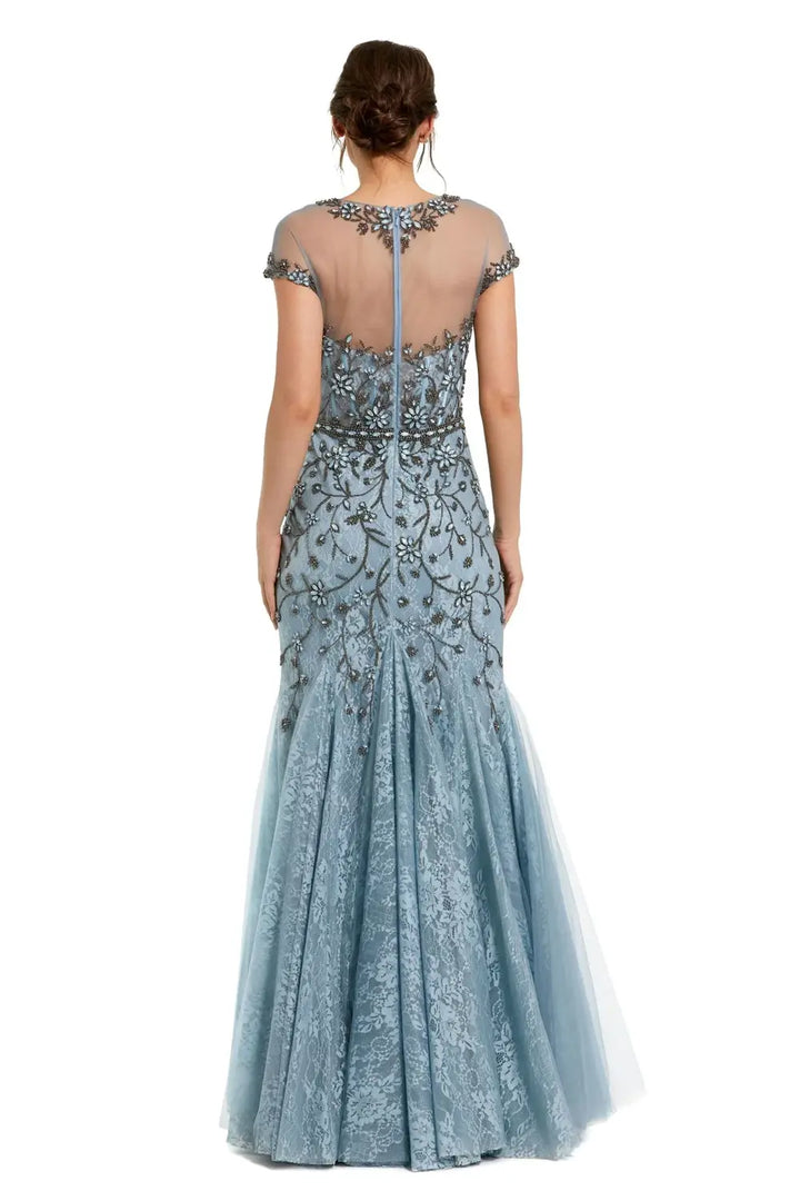 Sheer Top Embellished  Mermaid  Gown | Mac Duggal Dress 2239