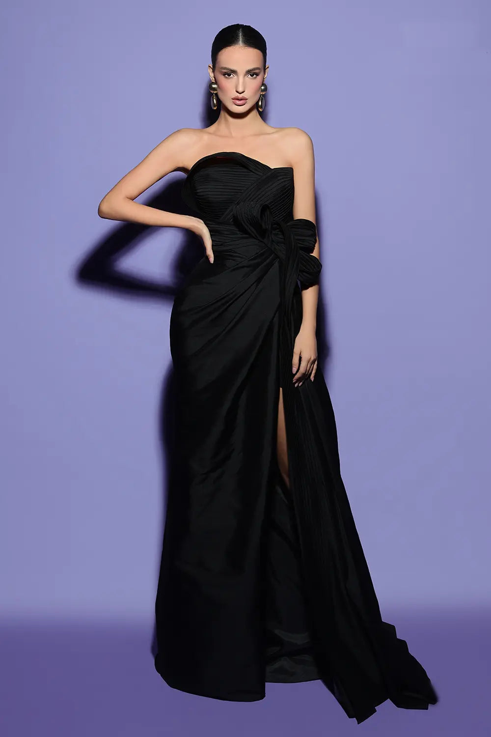 Strapless Neckline Navy Evening Dress | LOLA - Tarik Ediz 98433