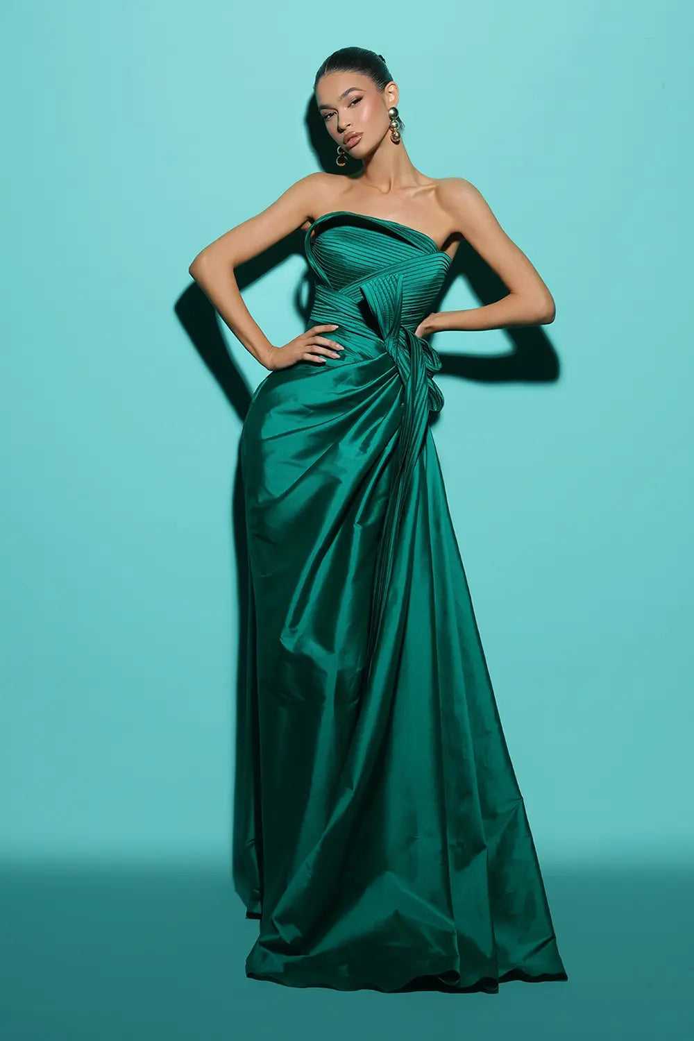 Strapless Neckline Navy Evening Dress | LOLA - Tarik Ediz 98433