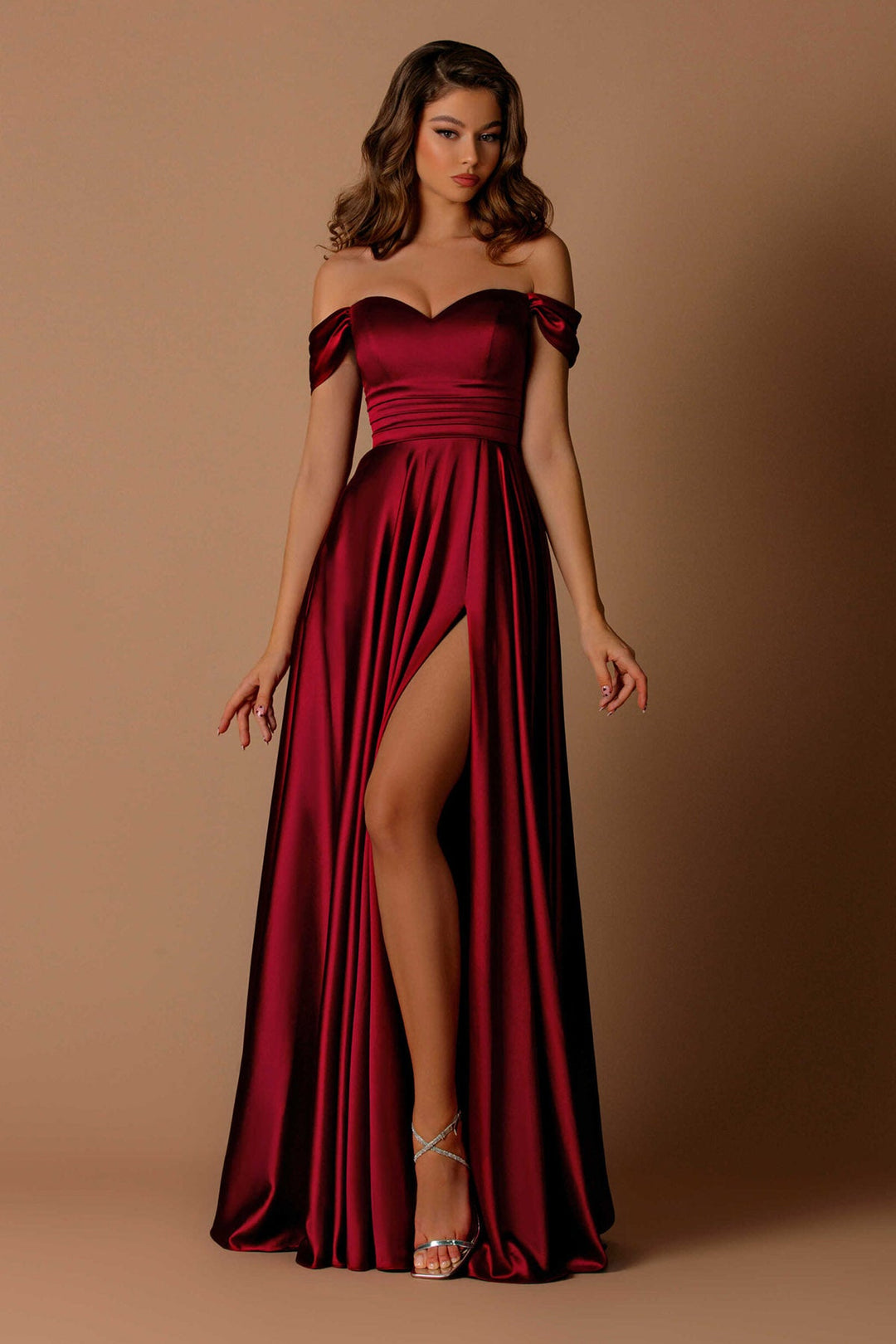Nicoletta Bridesmaids Dresses | NBM1025  Wine - Morvarieds Fashion