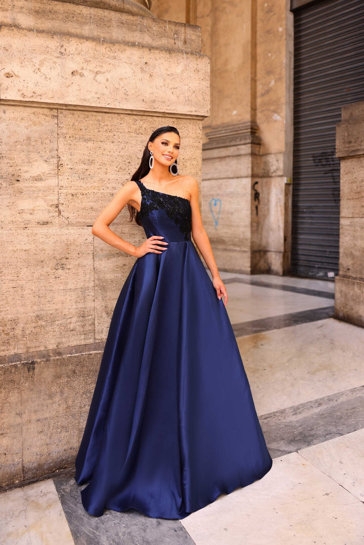Dazzle in Style by Nicoletta One Shoulder Ball Gown NC1009 -Morvarieds