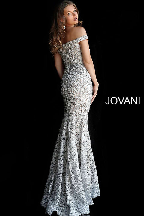 Off the Shoulder Fitted Evening Dress Jovani 61357 - Morvarieds Boutique