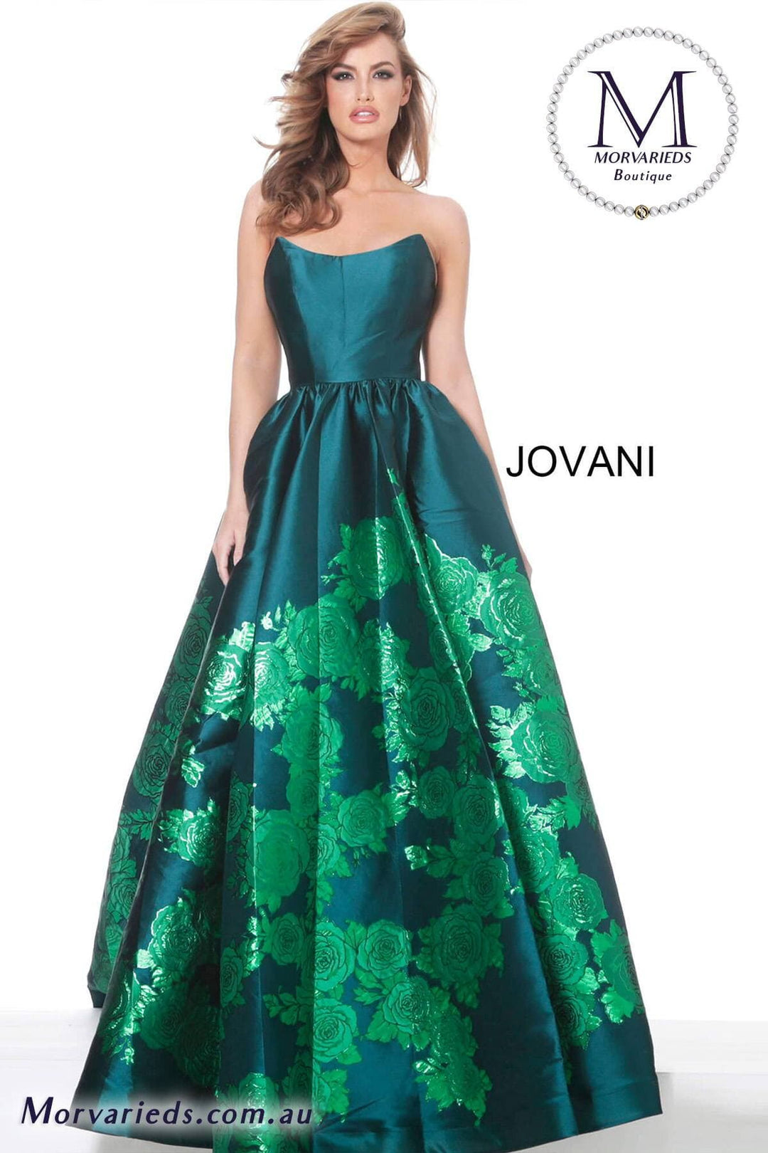 Strapless Pleated Skirt Prom Gown Jovani 02038 - Morvarieds Boutique
