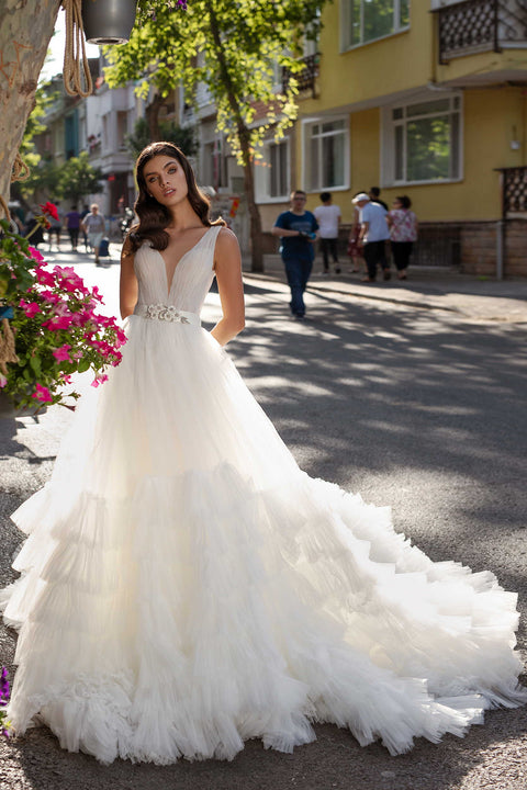 White Caramel Wedding Dress