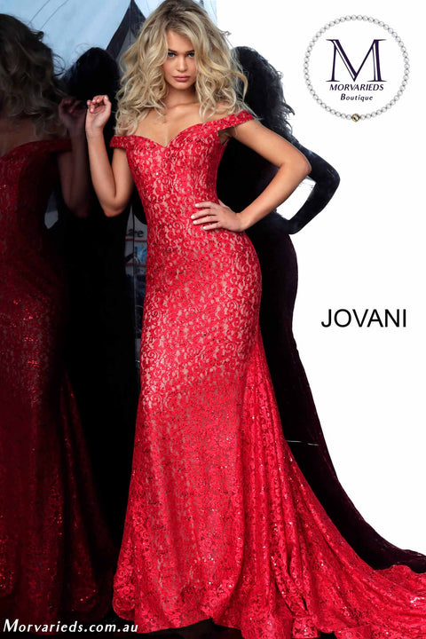 Lace Off the shoulder Prom Dress Jovani 64521 - Morvarieds Fashion