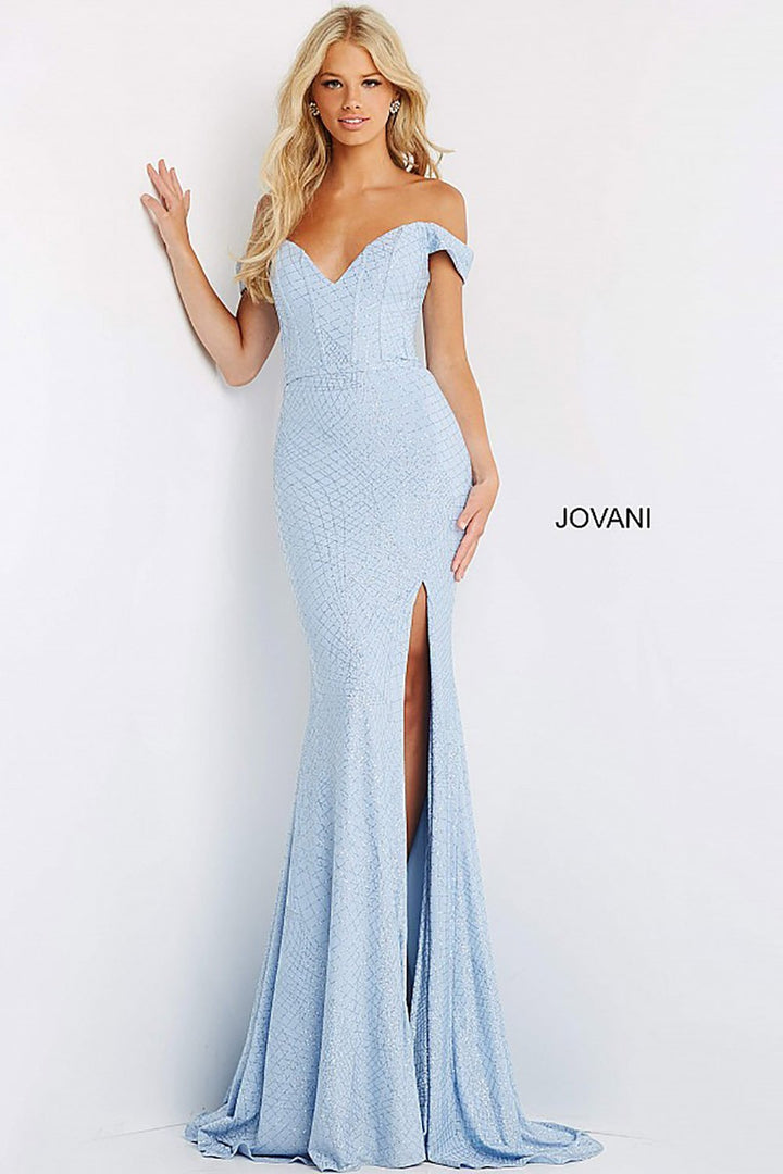 High Slit Glitter Prom Dress Jovani 06281 - Morvarieds Fashion