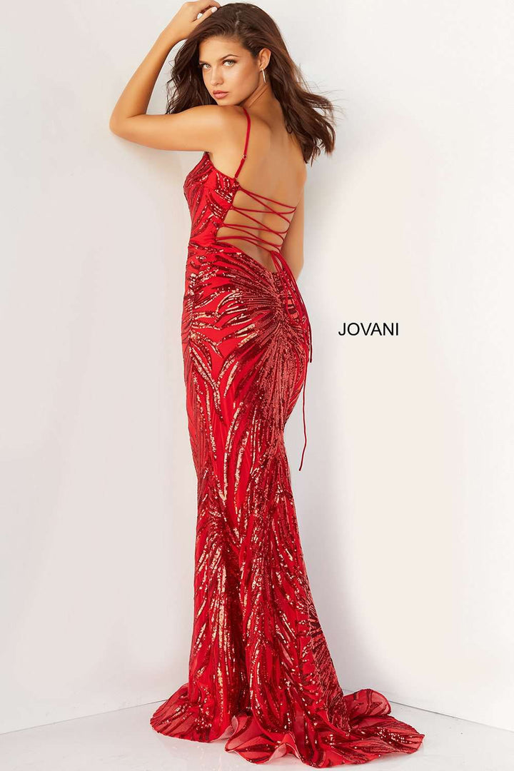 Embellished Tie Back Prom Dress Jovani 08481 - Morvarieds Fashion