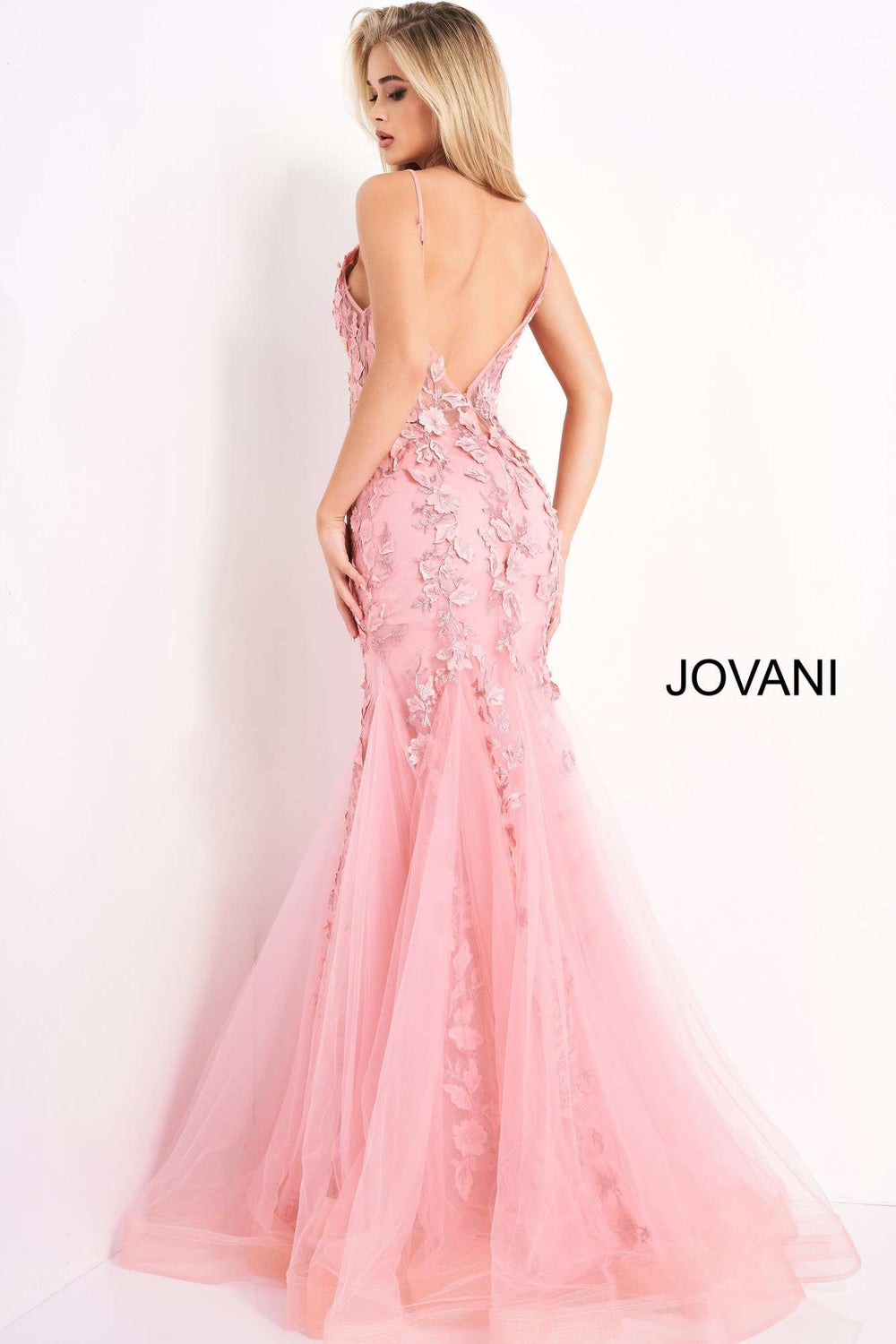 CL - Floral Sheer Bodice Prom Dress Jovani 02841 - Morvarieds Fashion