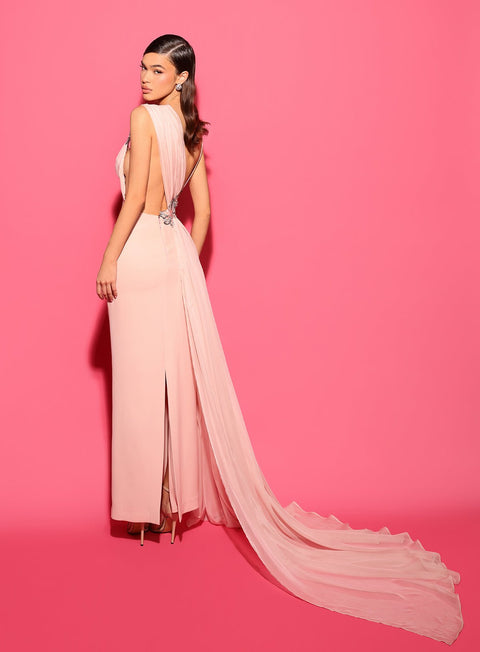 Ruched Formal Dress |JENILA - Tarik Ediz Prom Dress 98569 - Morvarieds Fashion