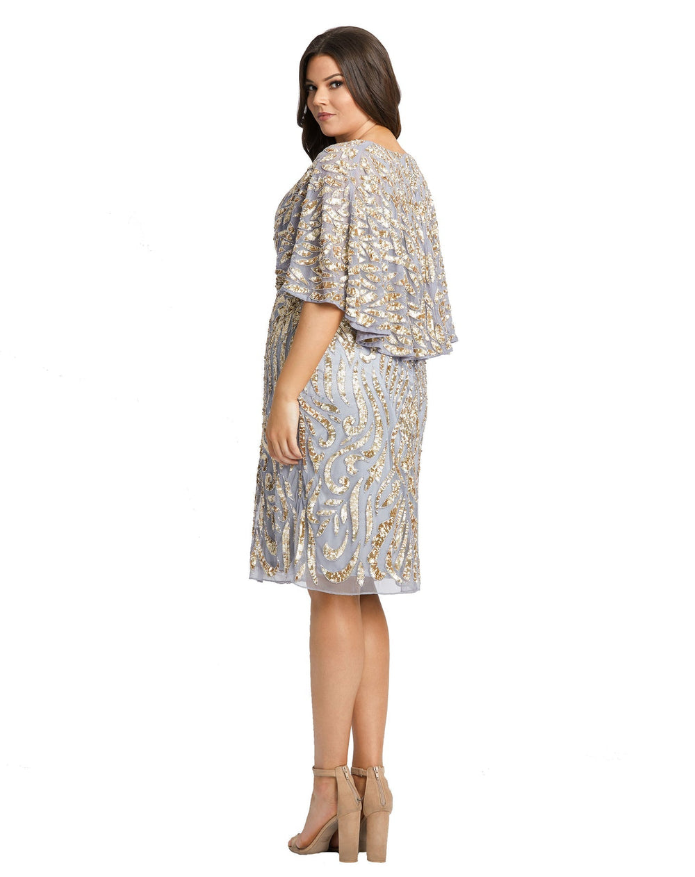 Embellished Cape Sleeve Cotail Dress | Mac Duggal 5191 - Morvarieds Fashion