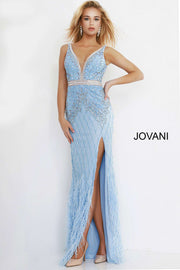 Embellished V Neck Fitted Dress Jovani 55796 - Morvarieds Fashion