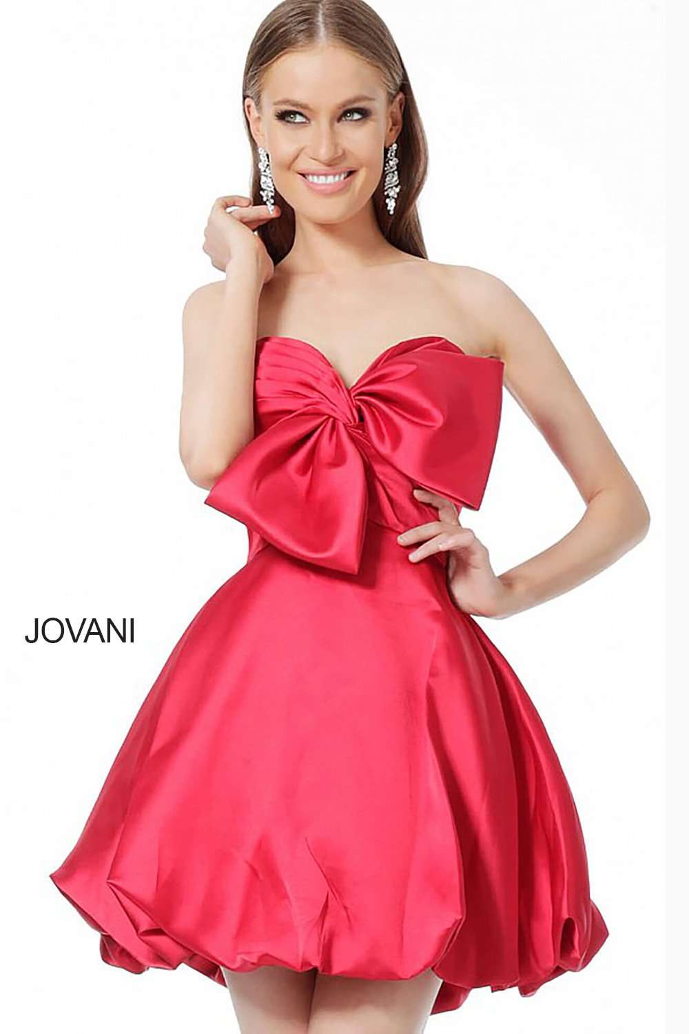 Strapless Bubble Skirt Cocktail Dress Jovani 66698 - Morvarieds Fashion