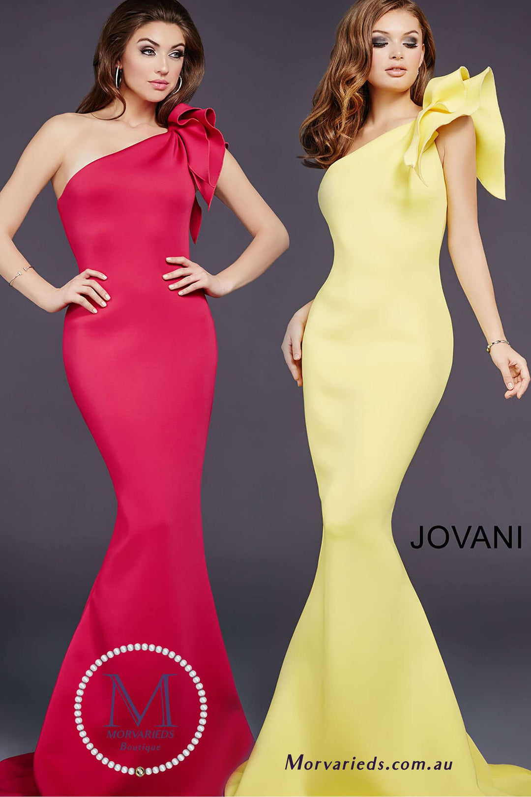 Scuba One shoulder Mermaid Bridesmaid Gown Jovani 32602 - Morvarieds Fashion