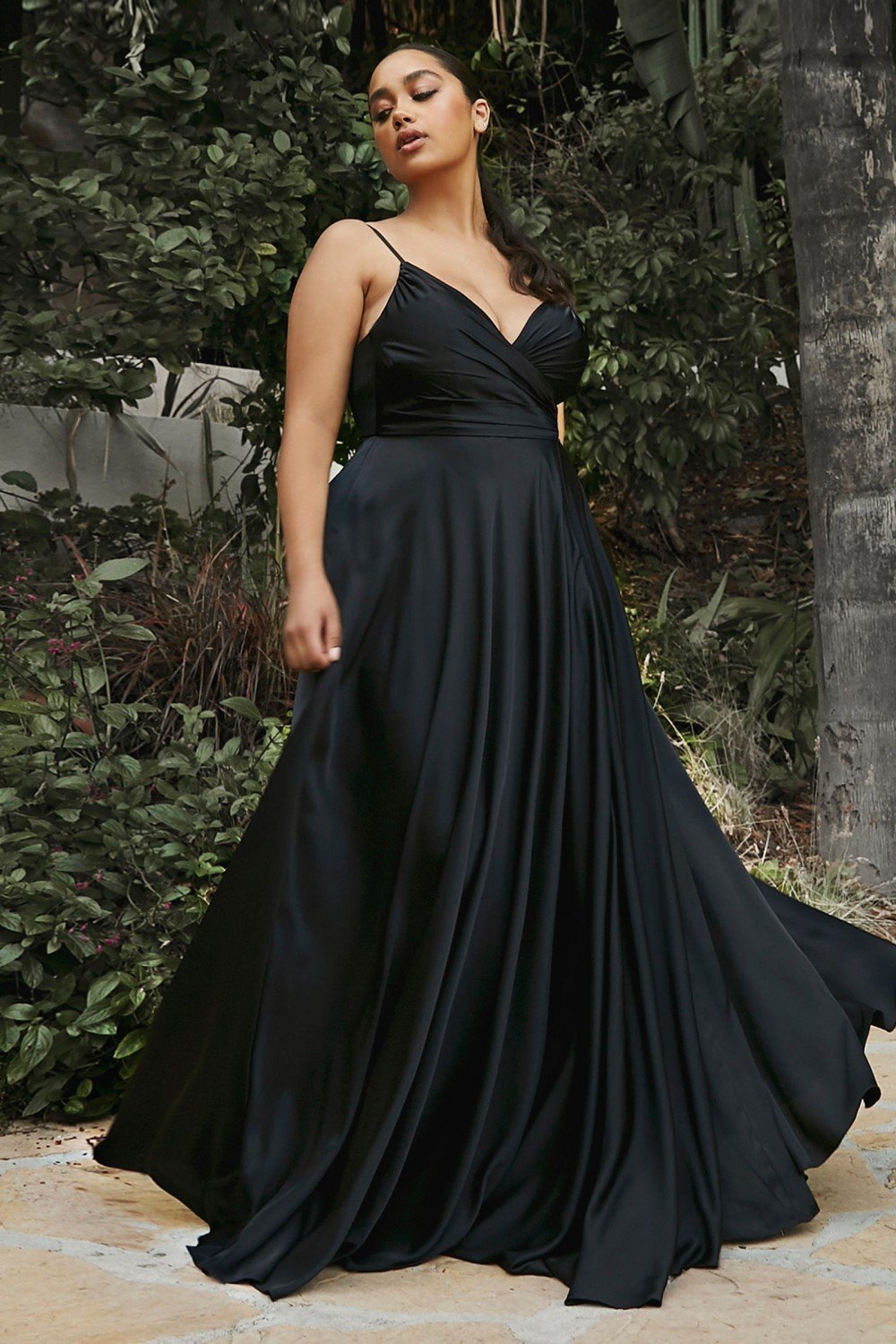 SOFT SATIN A-LINE SWEATHEART NECKLINE WITH SLIT 7485 - Morvarieds Fashion