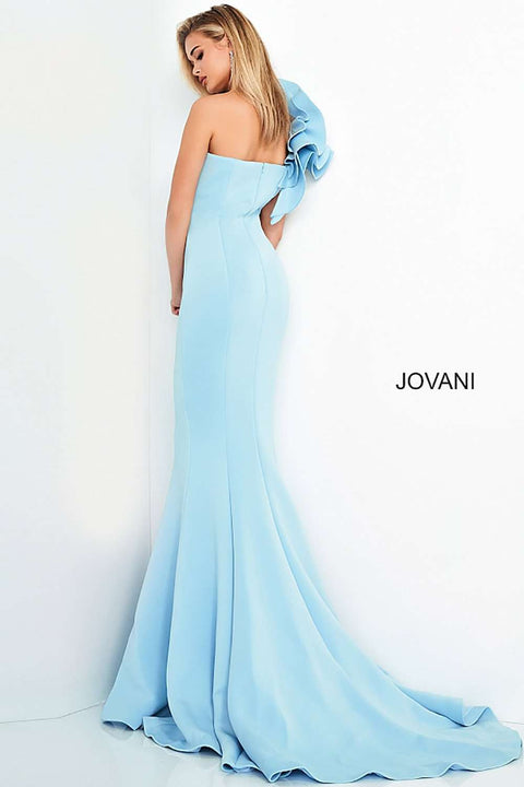One Shoulder Fitted Scuba Evening Dress Jovani 63994 - Morvarieds Fashion