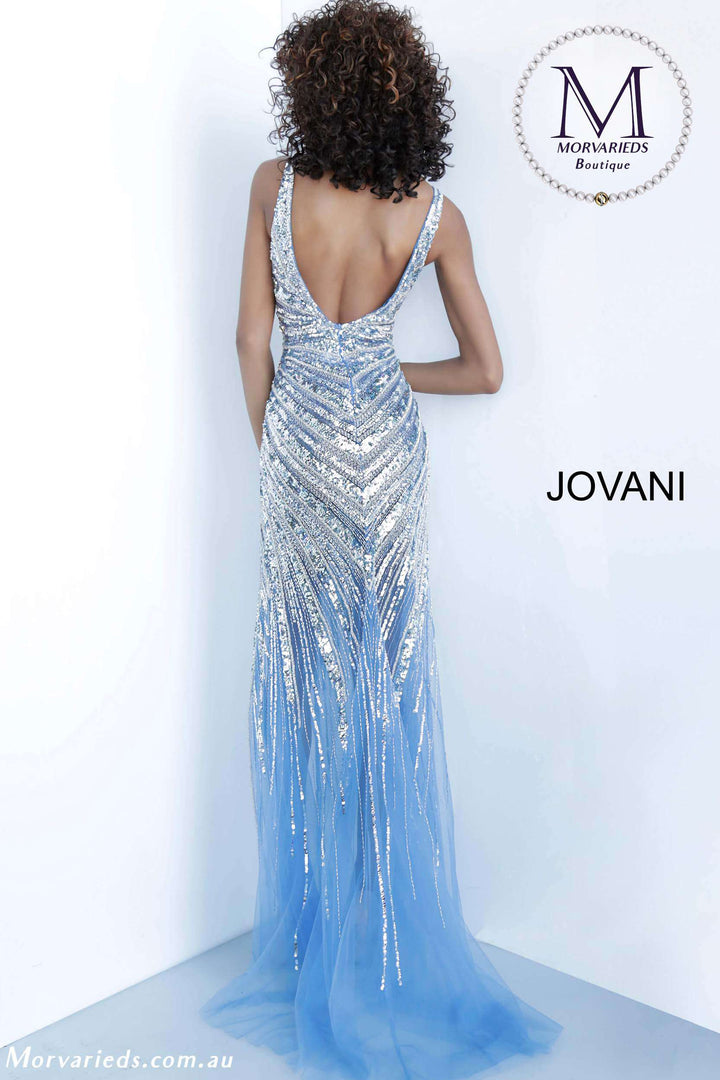 Beaded Low V Neckline Prom Dress Jovani 3686 - Morvarieds Fashion
