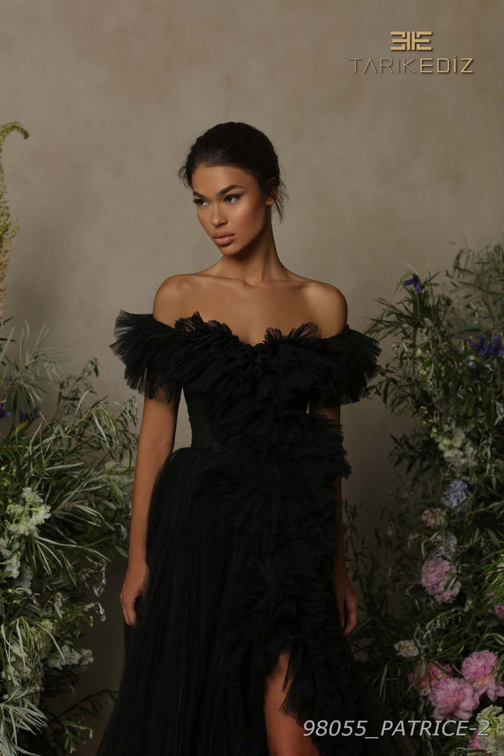 Evening Dress | PATRICE - Tarik Ediz Evening Dress 98055 - Morvarieds Fashion