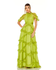 Chiffon Flutter Sleeve Gown | Mac Duggal 68222 - Morvarieds Fashion