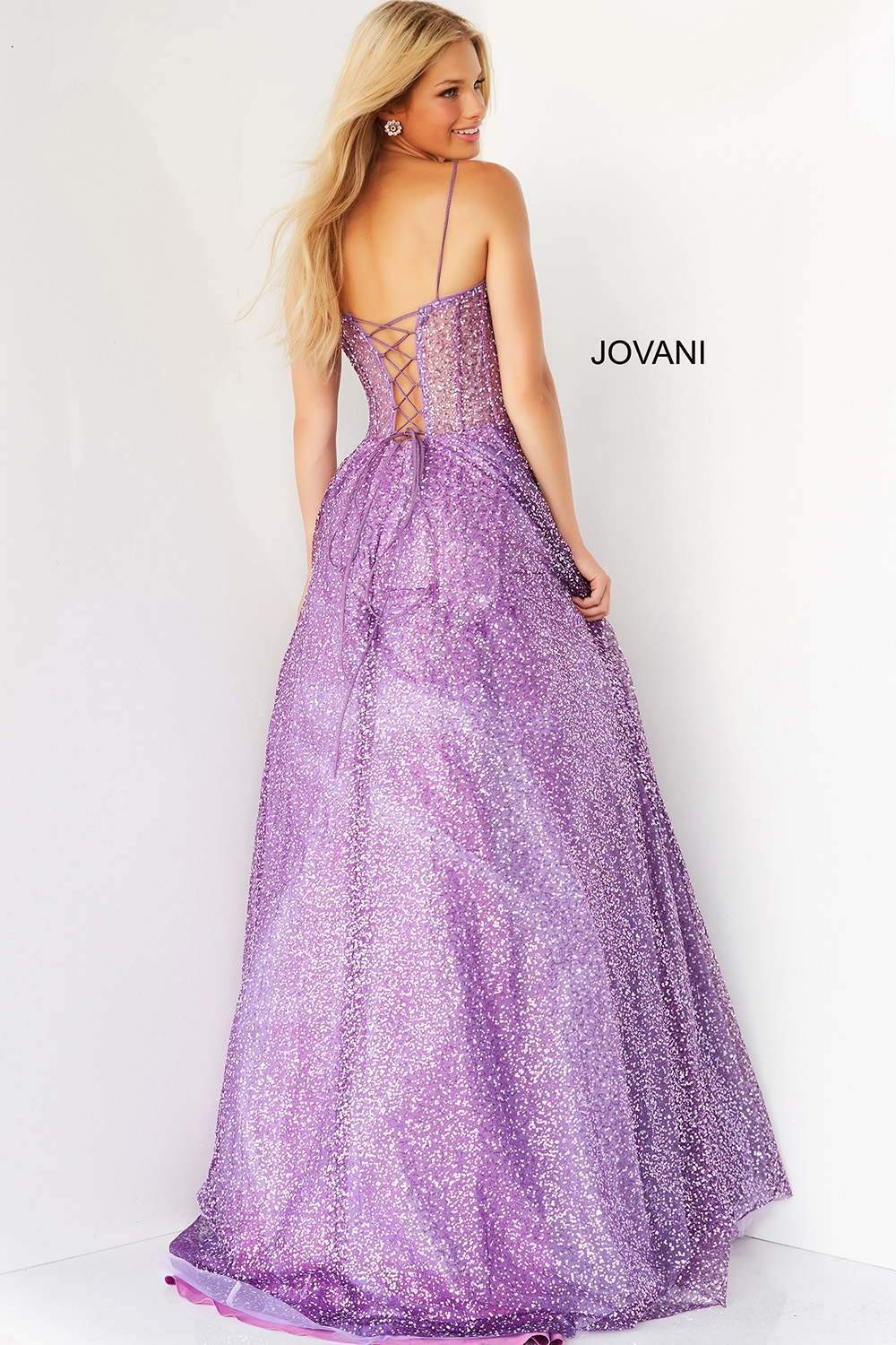 Purple Corset Bodice A Line Prom Dress Jovani 07423 - Morvarieds Fashion