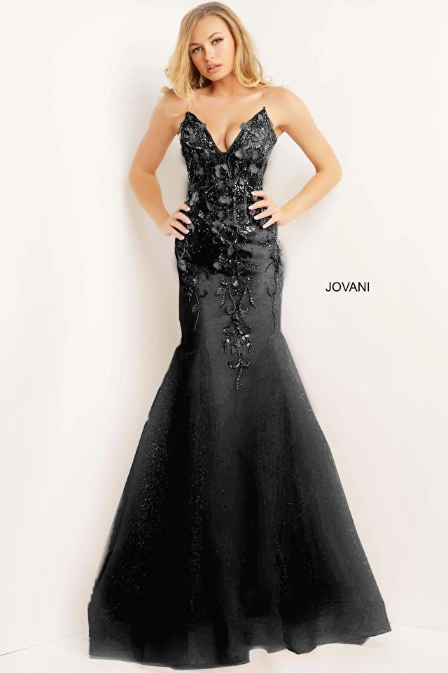Plunging Neck Mermaid Prom Dress Jovani 05839 - Morvarieds Fashion