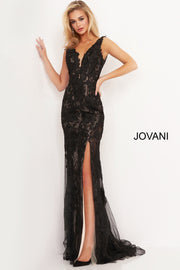 Plunging Neckline Evening Gown Jovani 02444 - Morvarieds Fashion