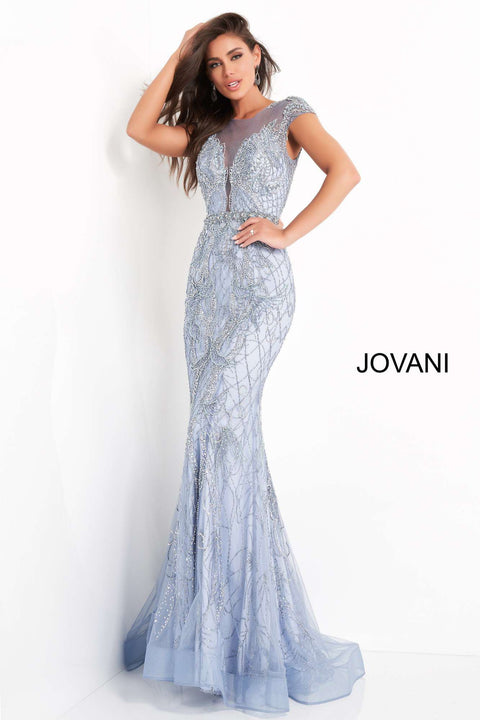 Light Blue Embellished Evening Dress Jovani 00883 - Morvarieds Fashion
