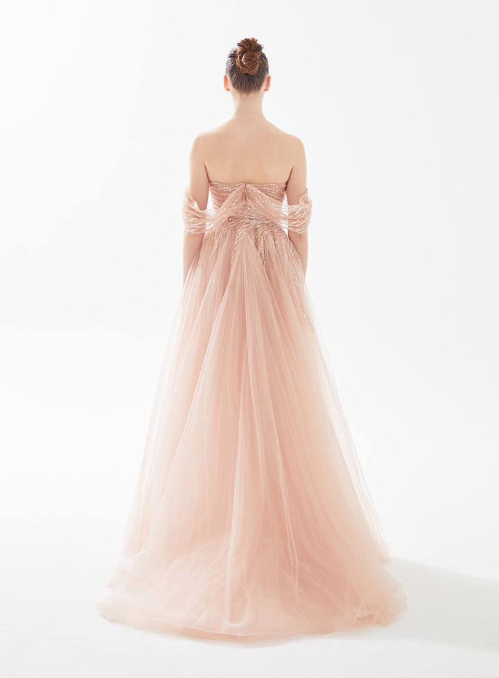 Evening Dress | ROSE - Tarik Ediz Evening Dress 98309 - Morvarieds Fashion