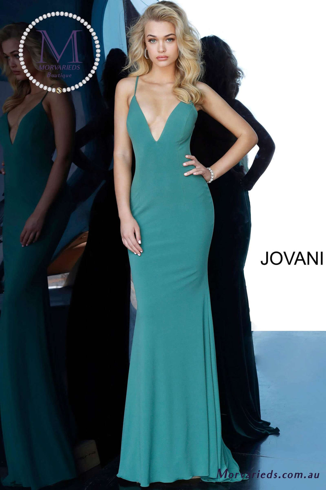 V Neckline Fitted Formal Prom Dress Jovani 00512 - Morvarieds Fashion
