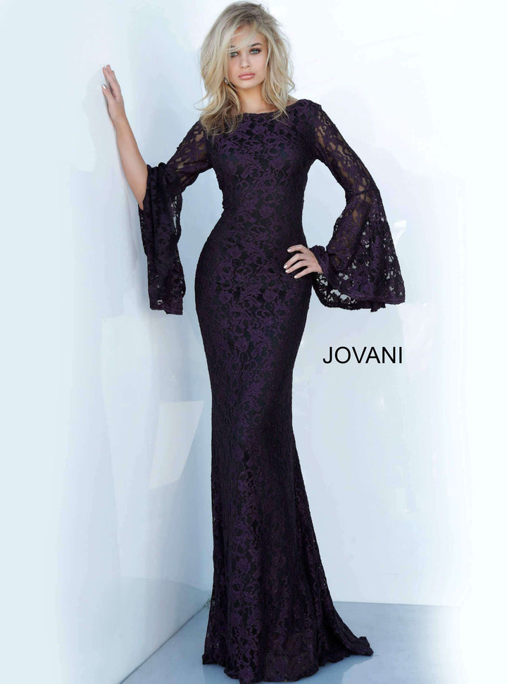 Bell Sleeve Fitted Lace Dress Jovani 03352 - Morvarieds Fashion