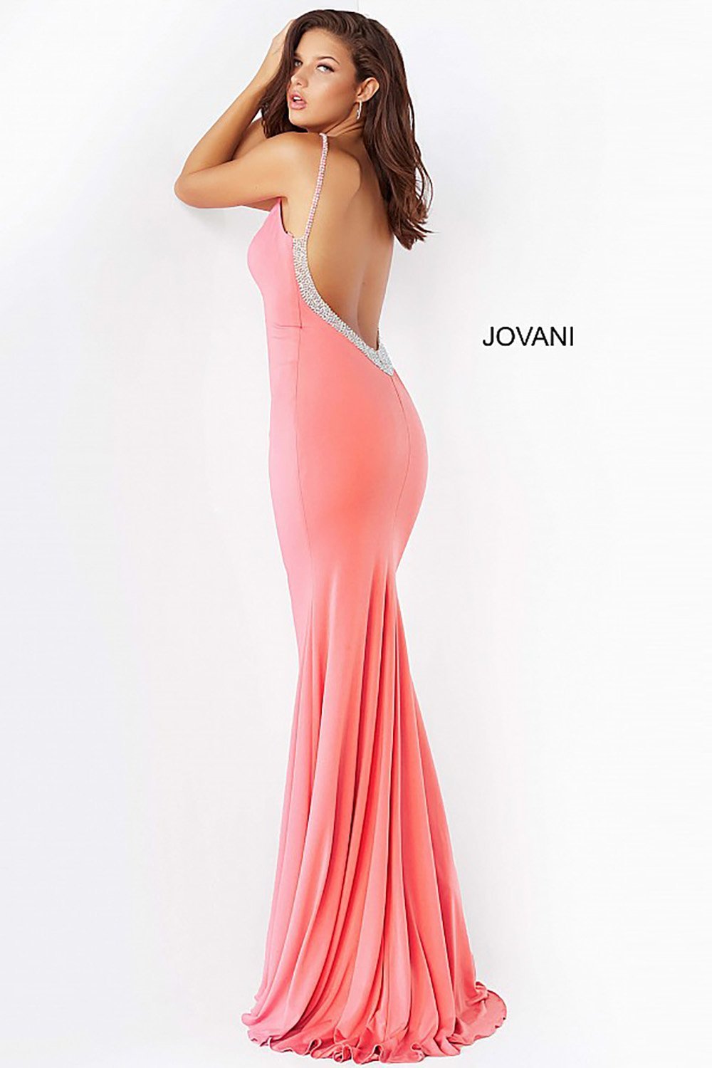 Backless V Neck Prom Dress Jovani 07297 - Morvarieds Fashion