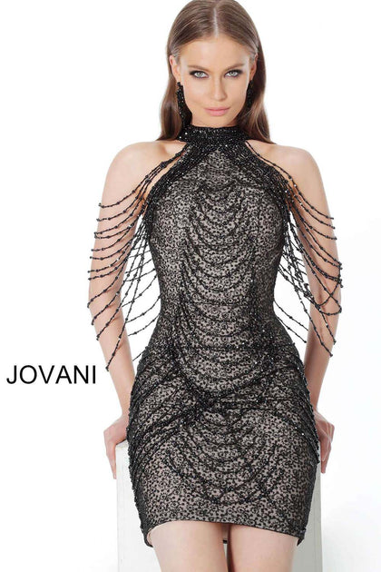 High Neck Embellished Cocktail Dress Jovani 1677 Morvarieds Boutique