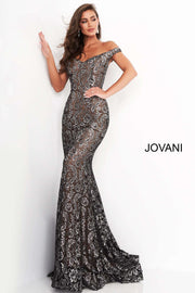 Off the Shoulder Fitted Lace Prom Dress Jovani 8083 - Morvarieds Fashion