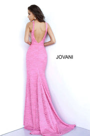 Plunging V Neckline Fitted Prom Dress Jovani 02472 - Morvarieds Fashion