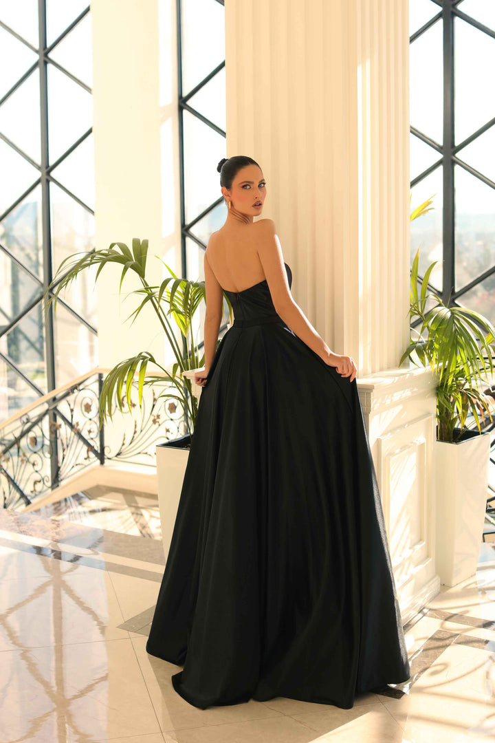 back of Nicoletta and  Jadore Dress NC1075 in black colour  - Morvarieds Fashion