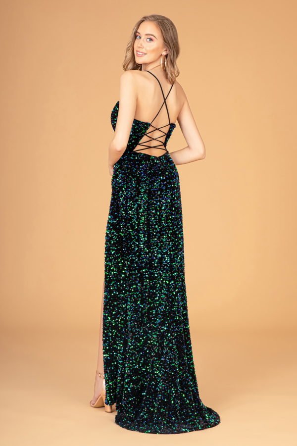 Ruched Bodice Velvet Bodycon Long Elizabeth K Dress GL3081 - Morvarieds Fashion