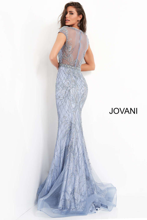 Light Blue Embellished Evening Dress Jovani 00883 - Morvarieds Fashion