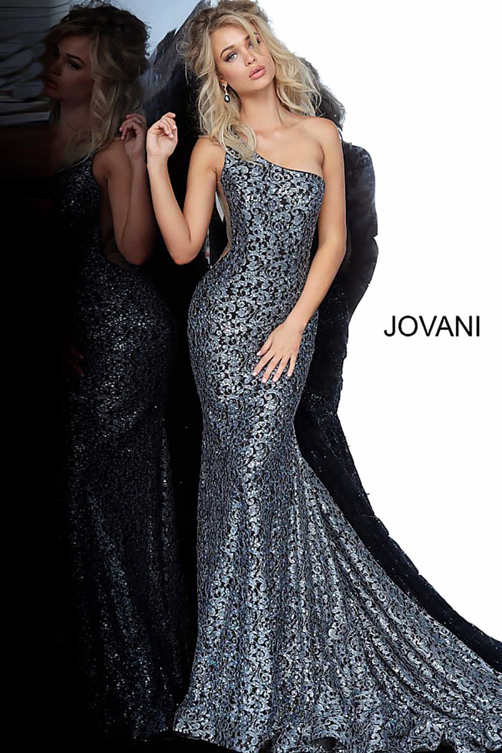 Lace One Shoulder Prom Dress Jovani 3927 - Morvarieds Fashion