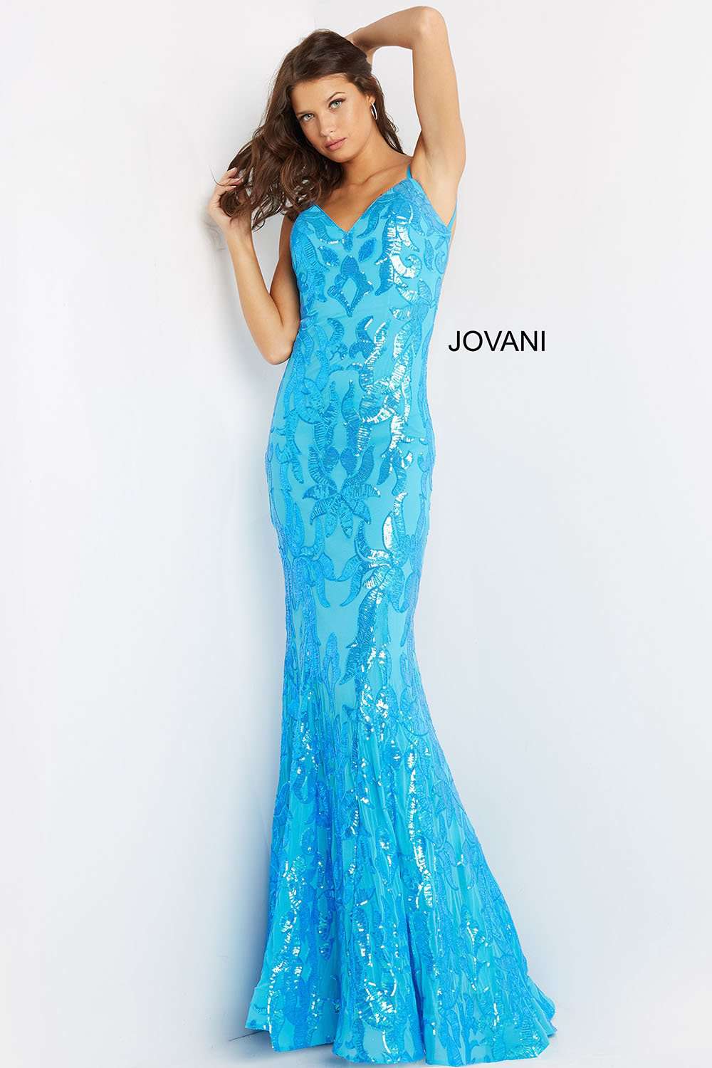 Fitted Embellished V Neck Prom Dress Jovani 07784 - Morvarieds Fashion