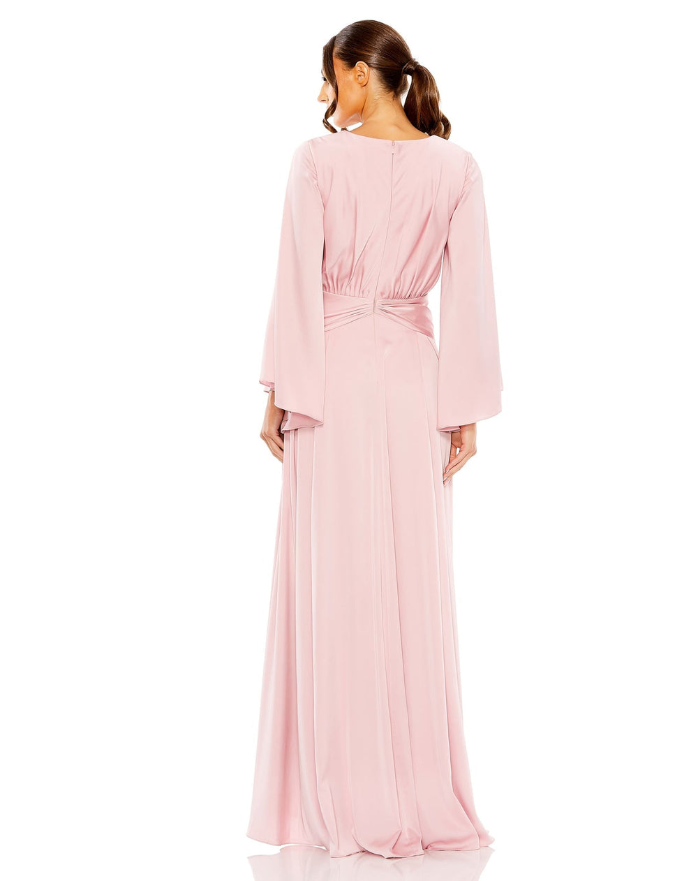 Long Sleeve V Neck High Slit Gown | Mac Duggal 55993 - Morvarieds Fashion