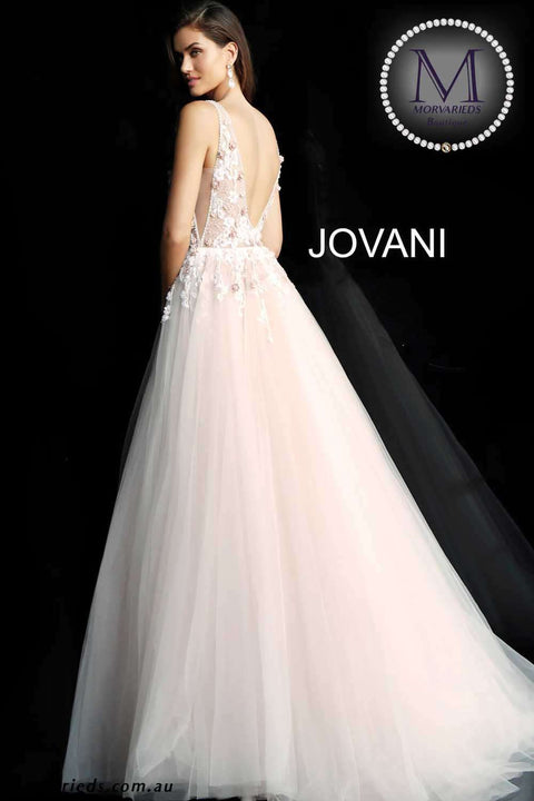 Sleeveless V Neck Prom Ballgown Jovani 61109 - Morvarieds Fashion