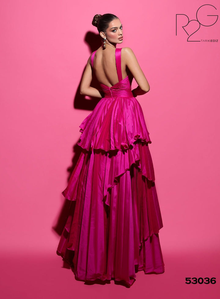 Ruched Formal Dress | MILLIAN - Tarik Ediz Prom Dress 53036 - Morvarieds Fashion