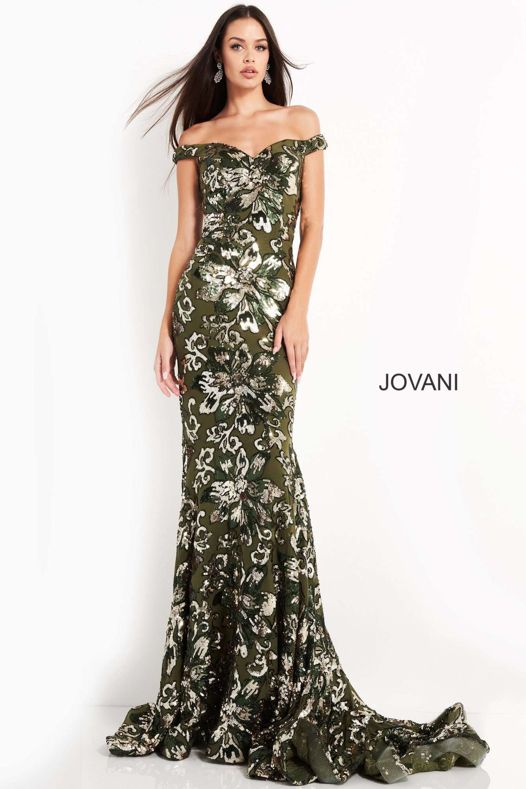 Off the Shoulder Floor length Prom Dress Jovani 63516 - Morvarieds Fashion