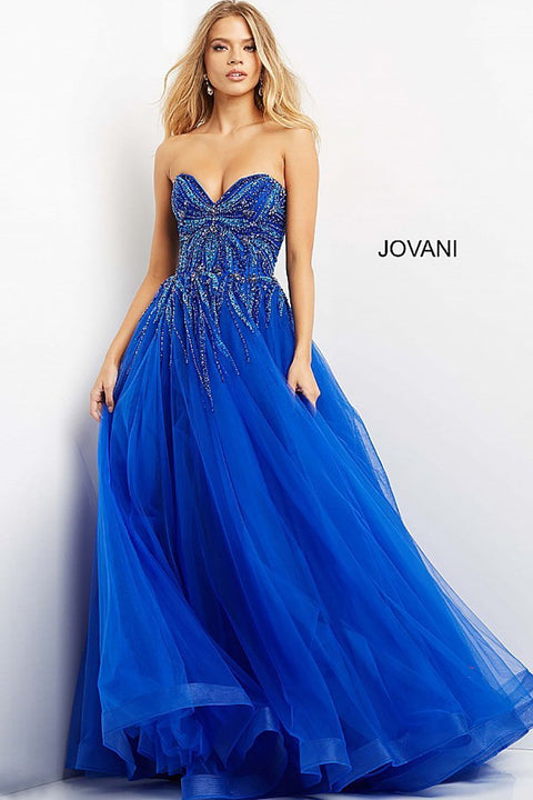 Beaded Bodice Strapless Prom Ballgown Jovani 07946 - Morvarieds Fashion